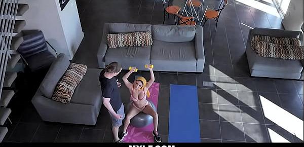  MILF Anissa Kate still likes to keep her body in tip-top shape. But when her trainer comes over while her husband is out of the house, she’s a little nervous - FULL SCENE on httpsBestMylf.com